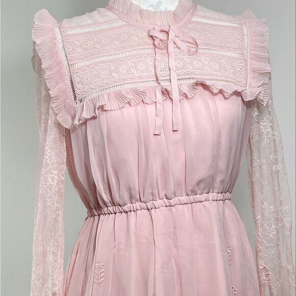 SELF-PORTRAIT Broderie Chiffon Mini Dress size 6 - Picture 7 of 13